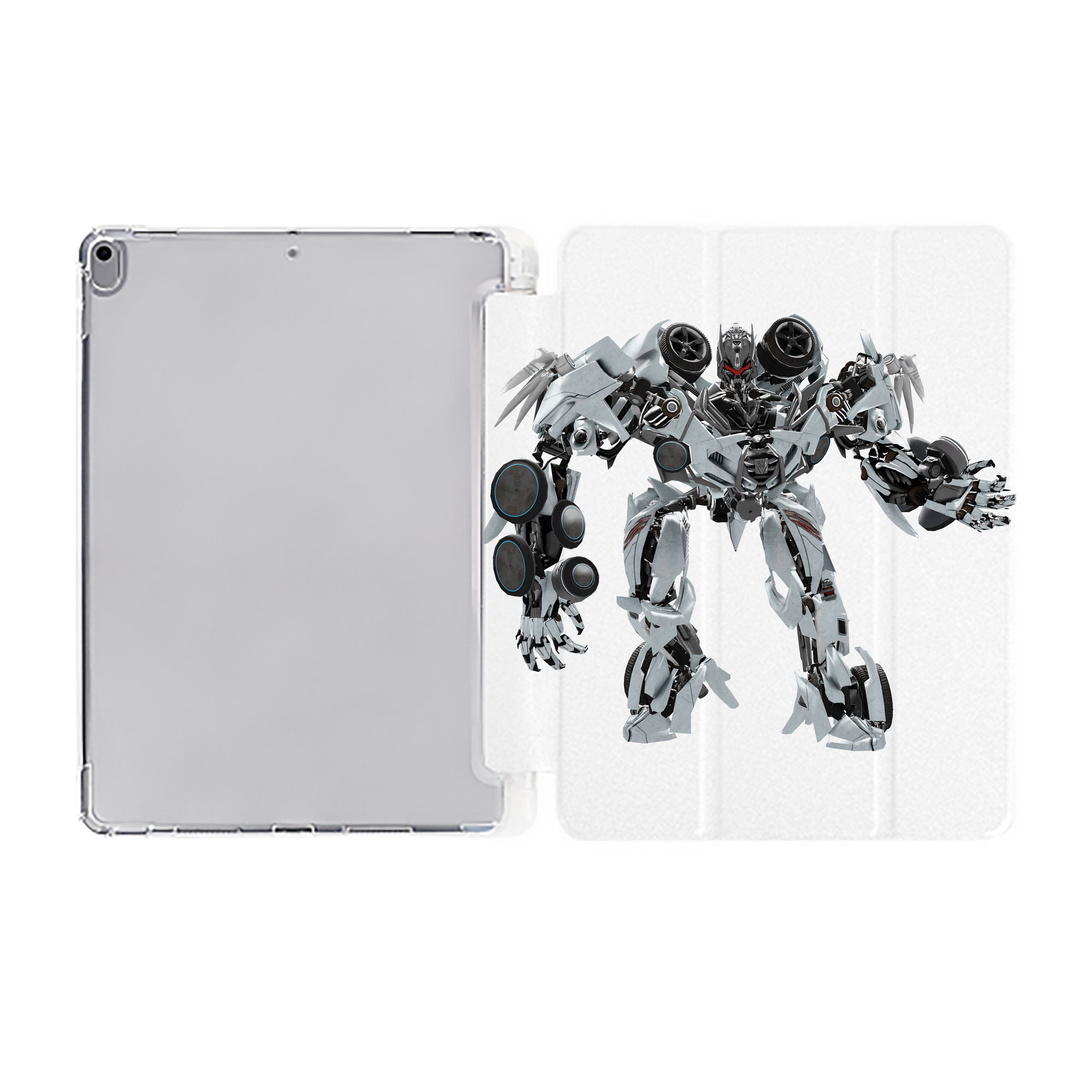 （画像用） Transformers トランスフォーマー IPad ケース ペン収納付き 三つ折りスタンド PUレザー×シリコン 対応機種9.5/10.5/10.9インチ